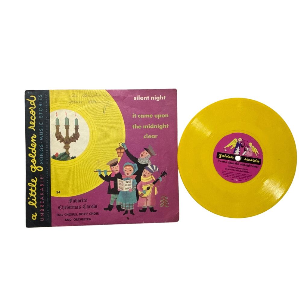 Vintage A Little Golden Record Favorite Christmas Carols 45rpm Vinyl Record